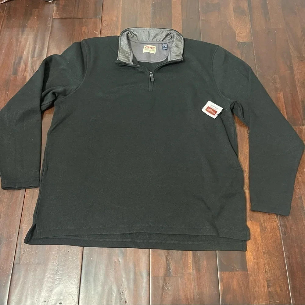 NWT Wrangler Authentics Knit Sweater Men's 1/4 Zip Fleece Lined Long Sleeve XL